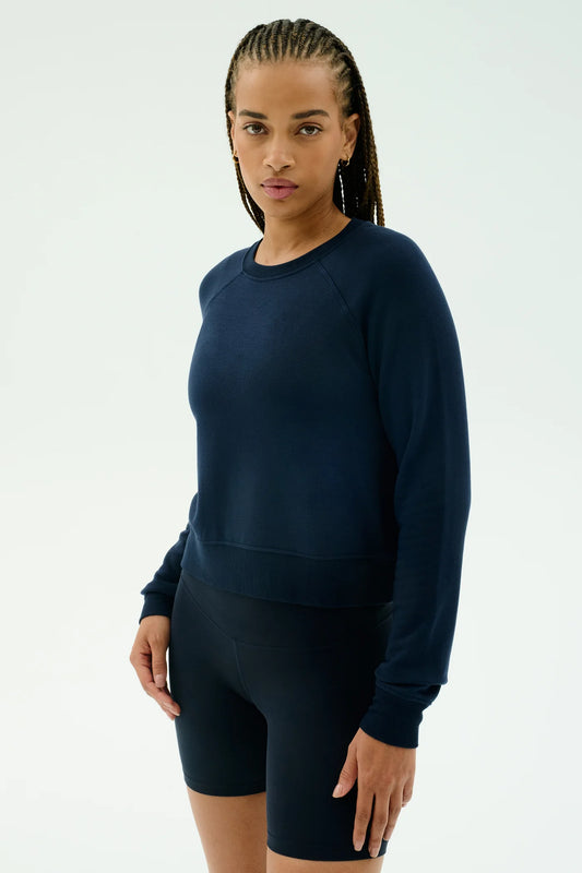 Brooks Fleece Long Sleeve Sweatshirt- indigo