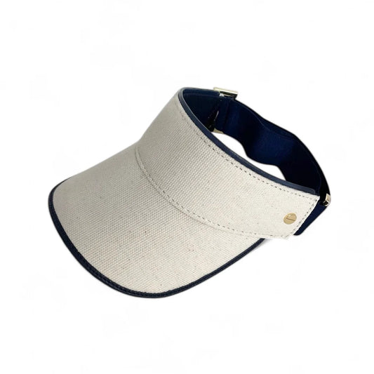 The Play & Aprés Visor- Natural Canvas-Navy Leather