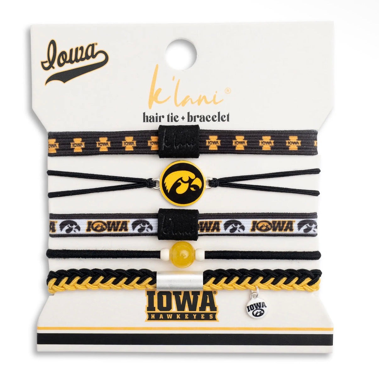 University of Iowa hair tie bracelets