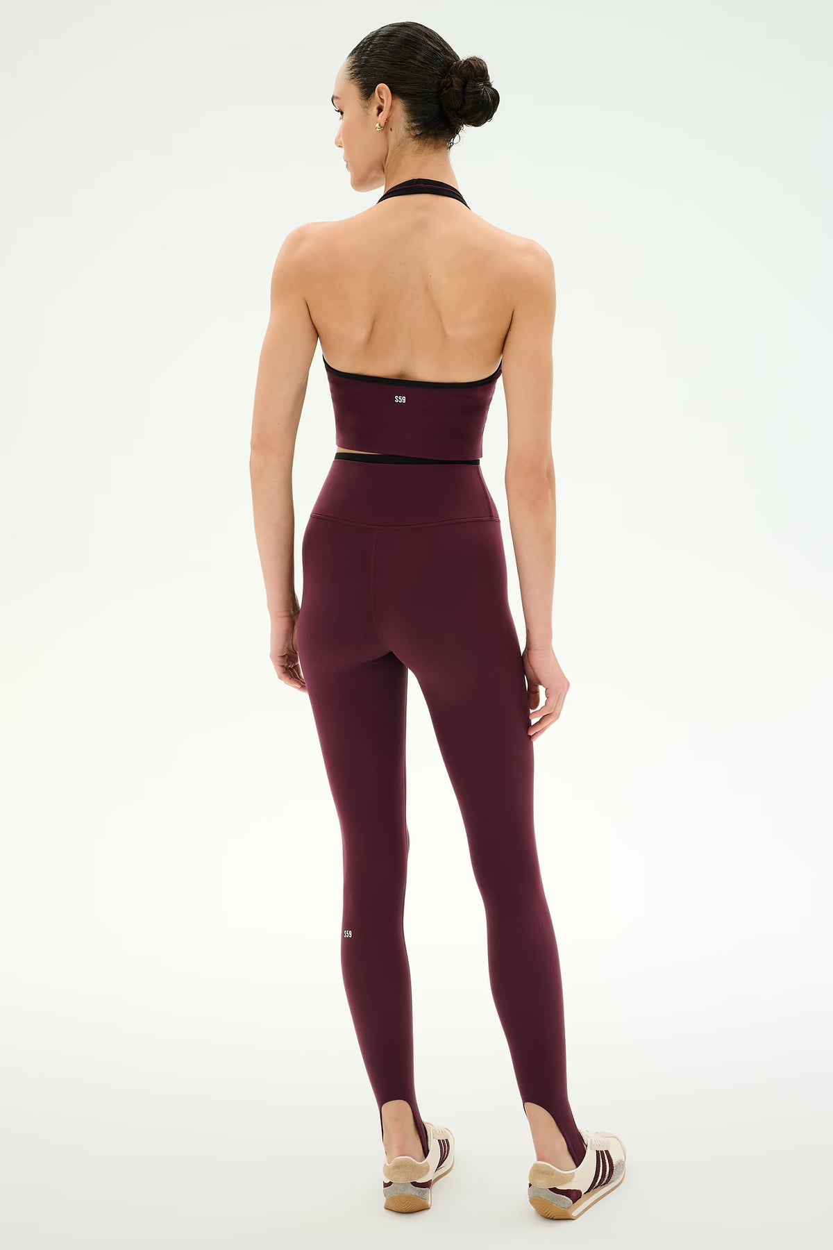 Rory Airweight halter bralette-dark cherry/black