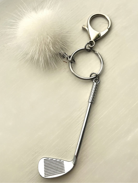 White Mink Golf Keychain