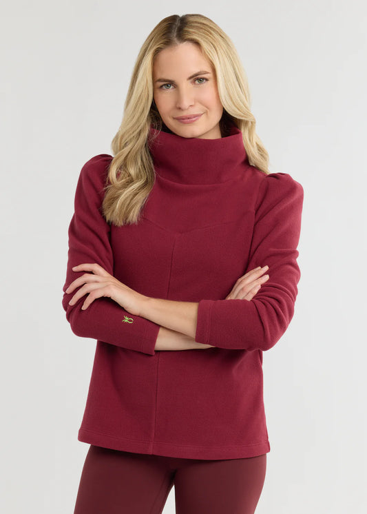 Camilla Puff Sleeve Turtleneck- Burgundy