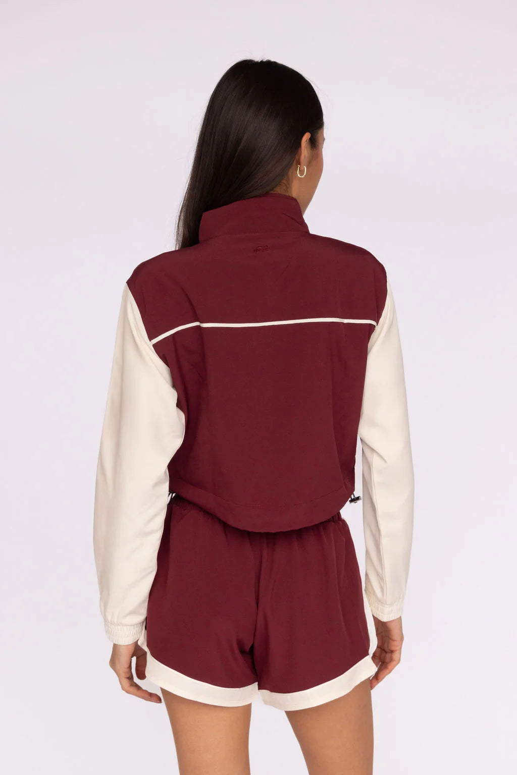 Nicole Cropped Jacket- burgundy