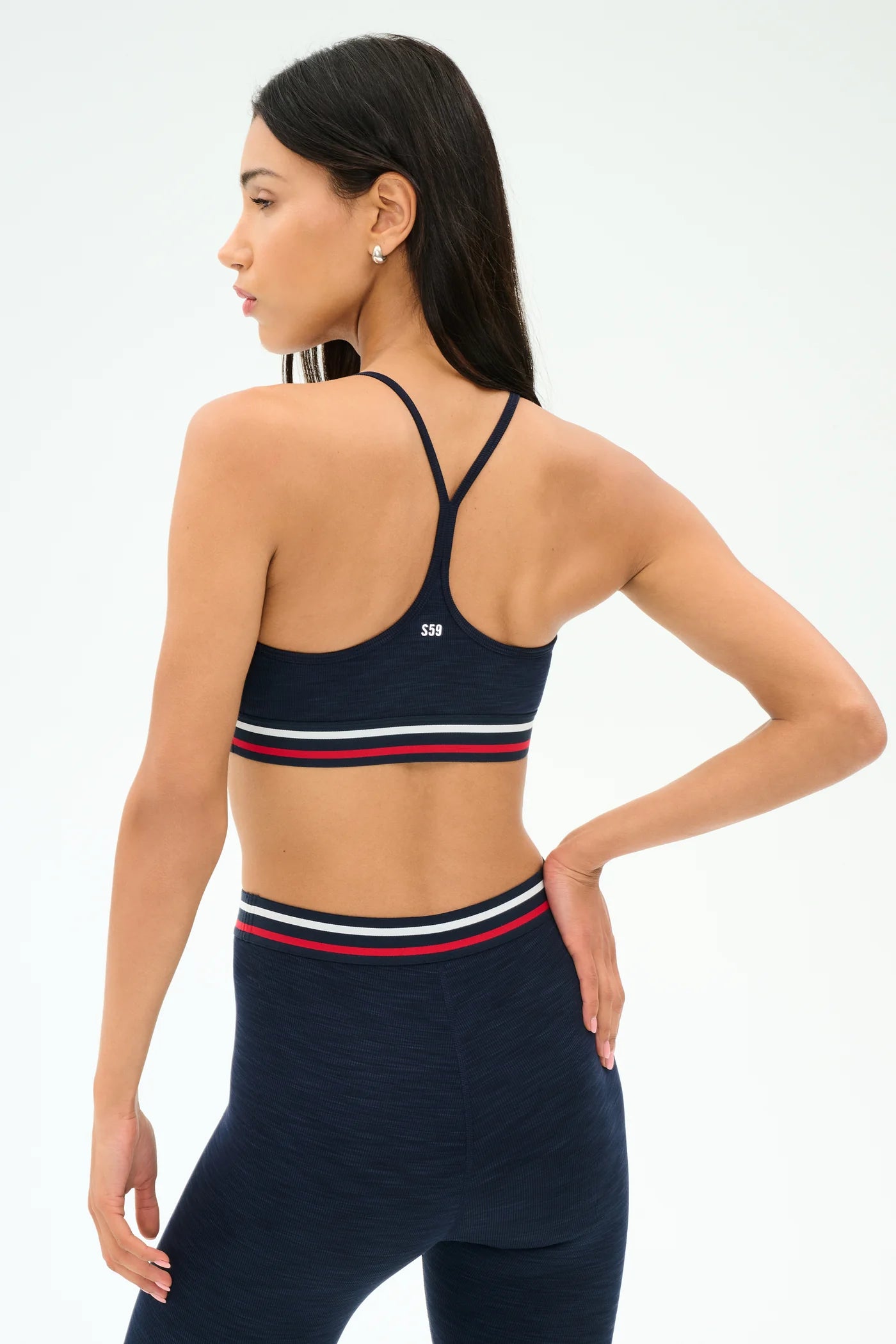 Cali Active Rib Bra- Heather Indigo