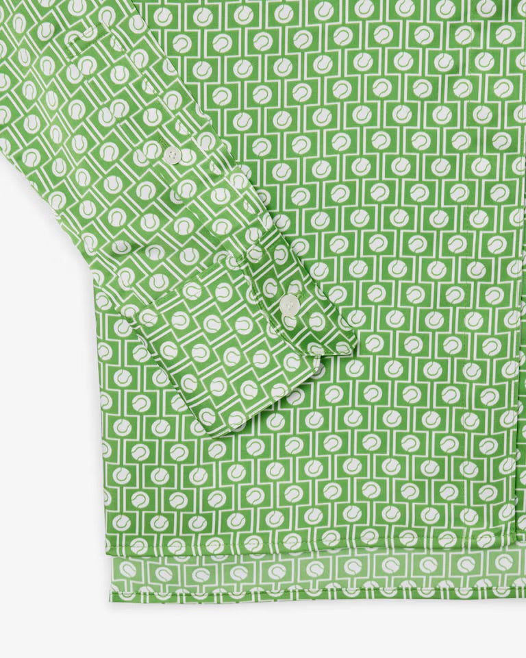Removable Tie Collar Shirt- vert/blanc