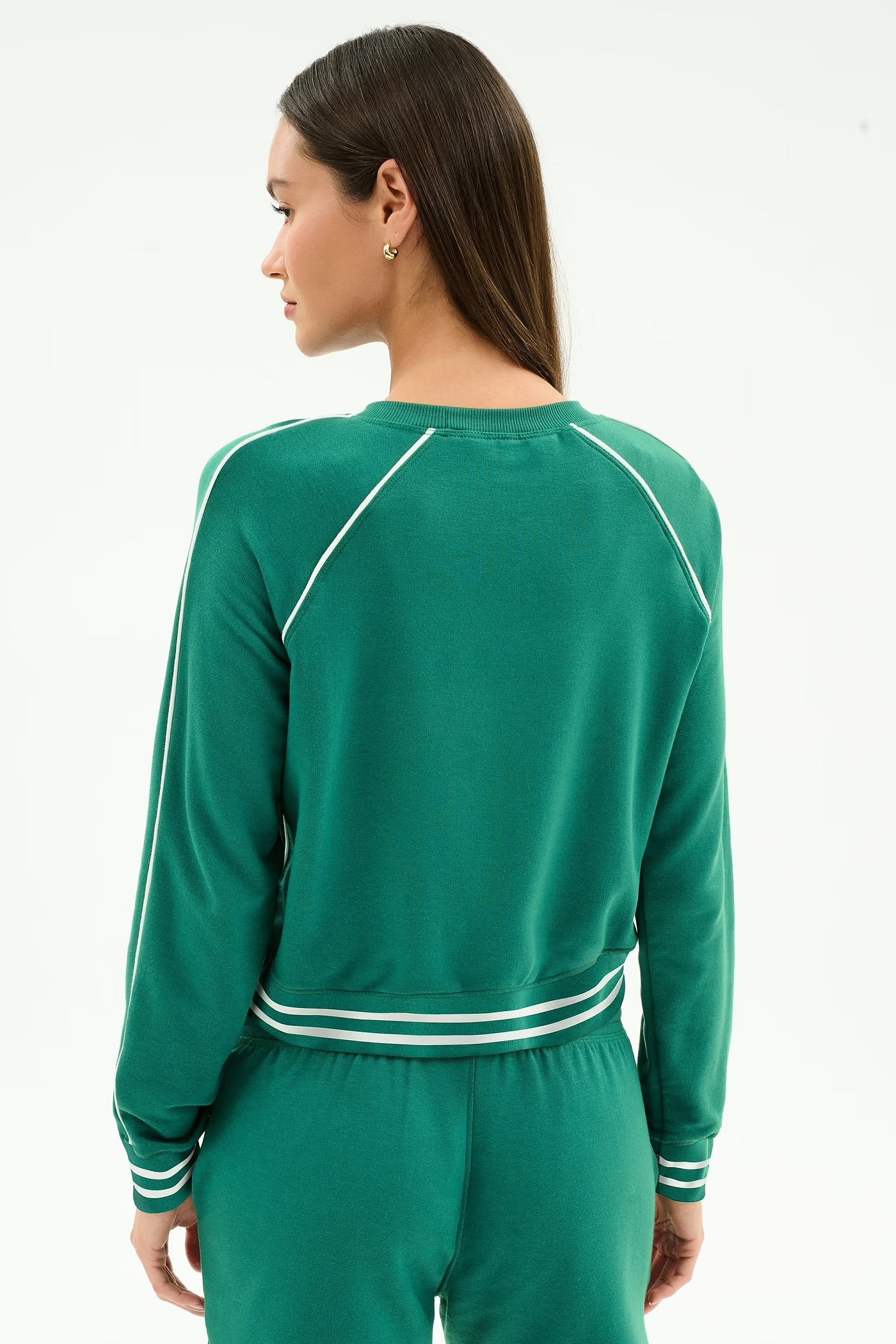 Brooks Fleece Sweatshirt with Stripe-Arugula with Stripes