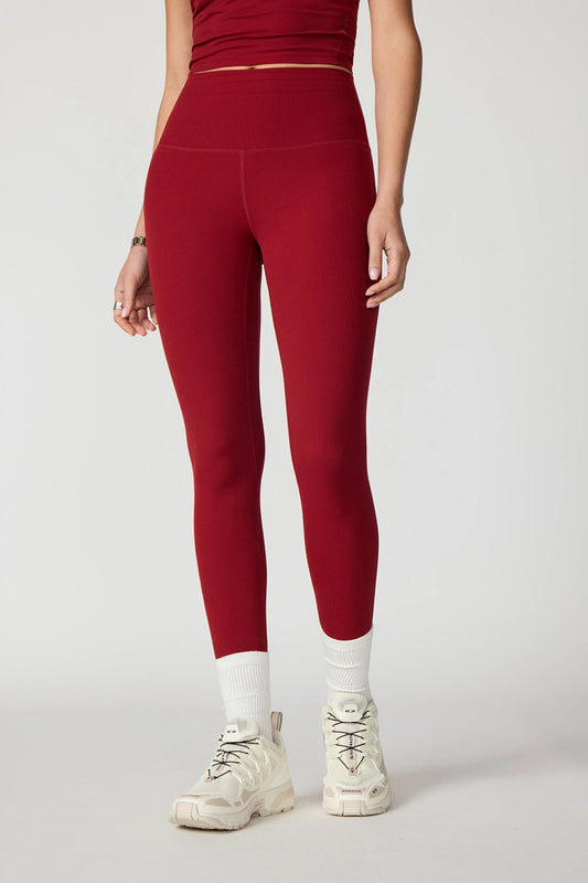 Ribbed Legging- Merlot
