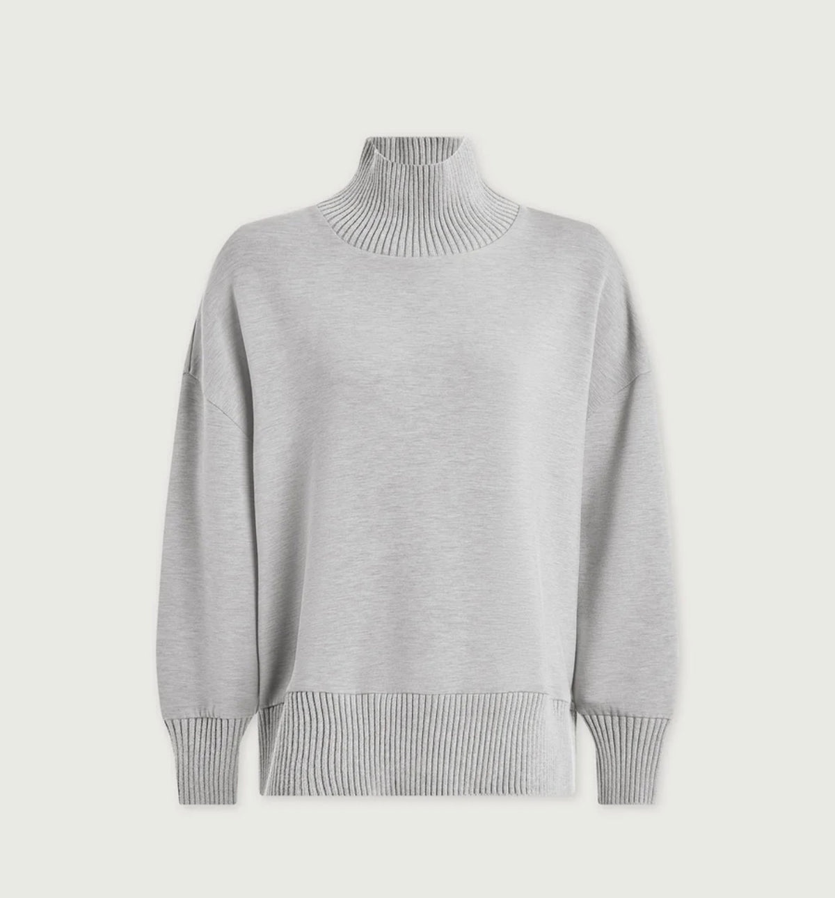 Barker High-Neck Sweat- Light Grey Marl