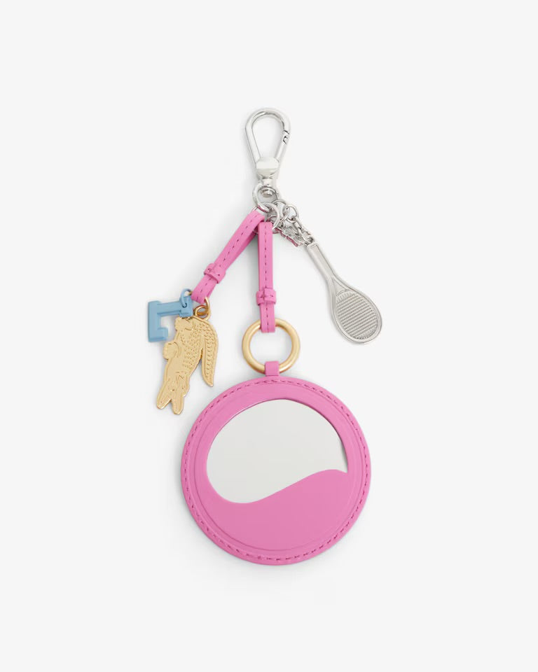 Tennis Racket Mirror L Charms Key Ring- fuschia