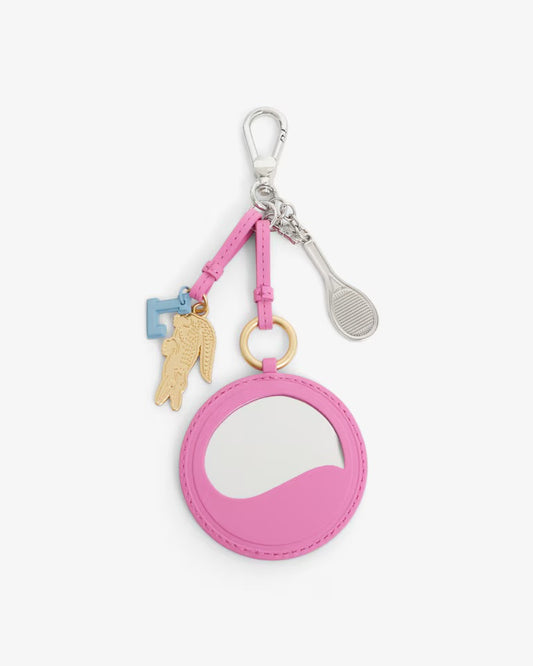 Tennis Racket Mirror L Charms Key Ring- fuschia