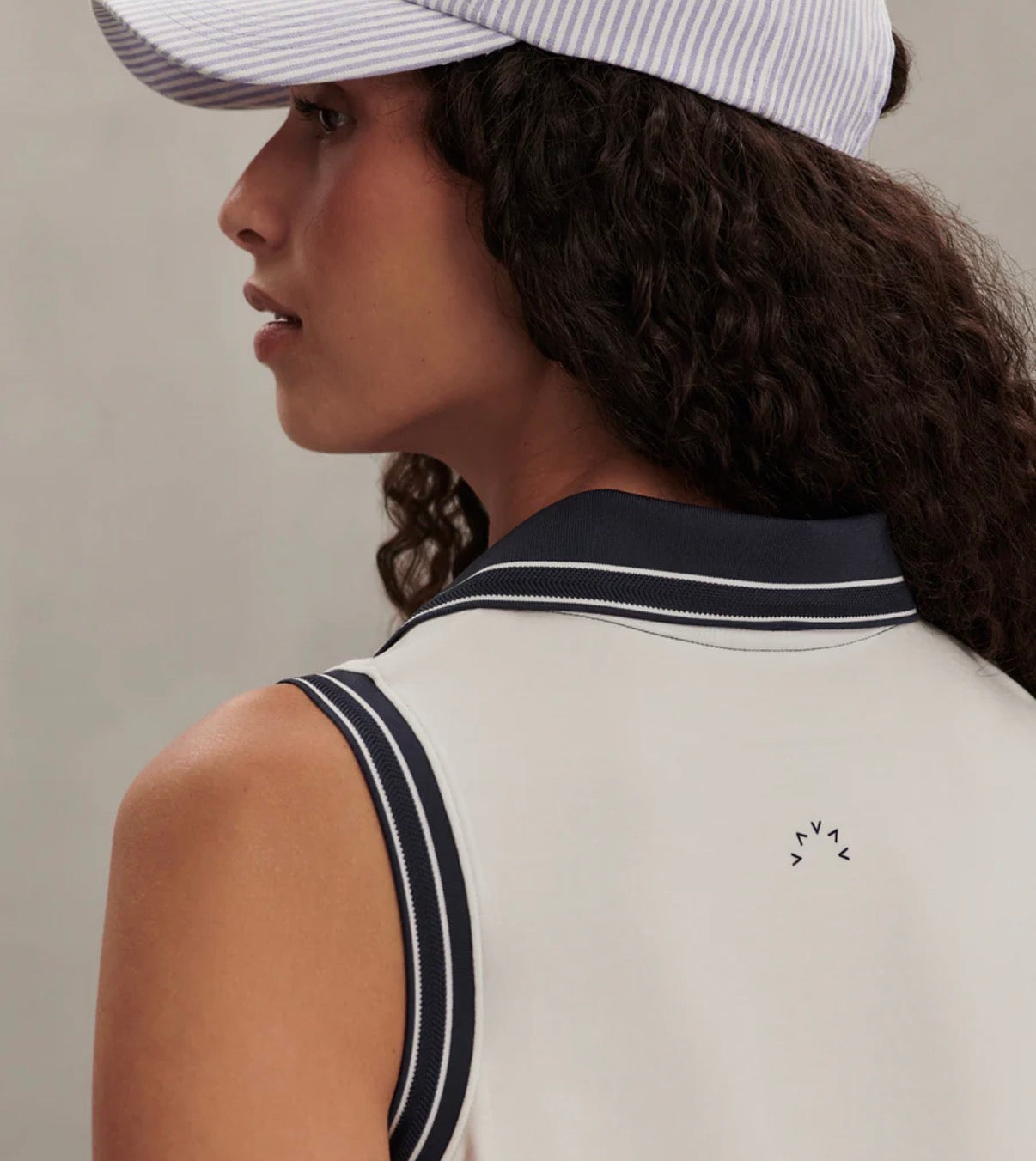 Isaac Performance Polo- white/blue nights