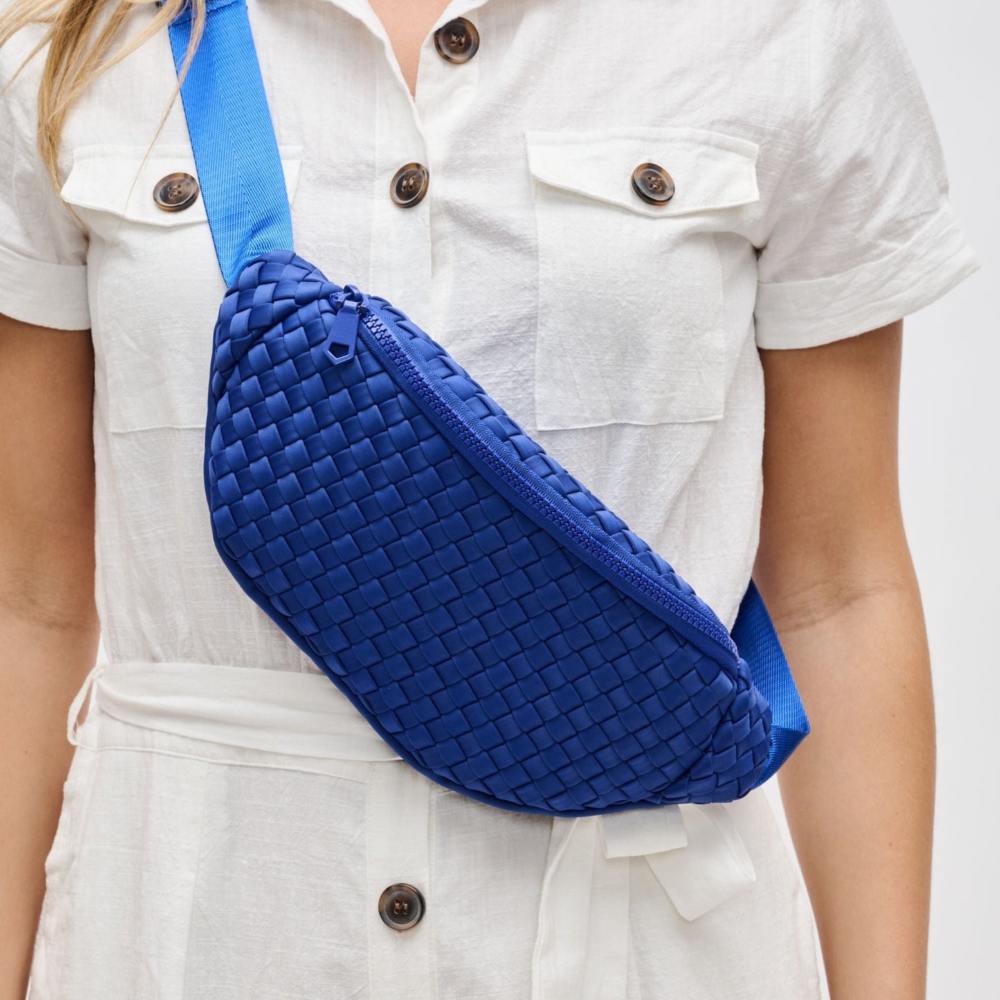 Aim High Woven Neoprene Belt Bag- Royal blue