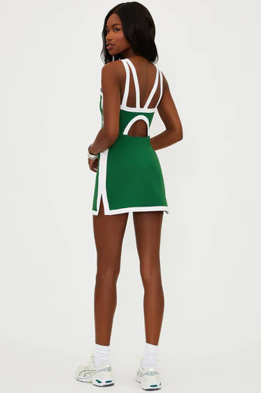 Zephyra Dress- racquet court green