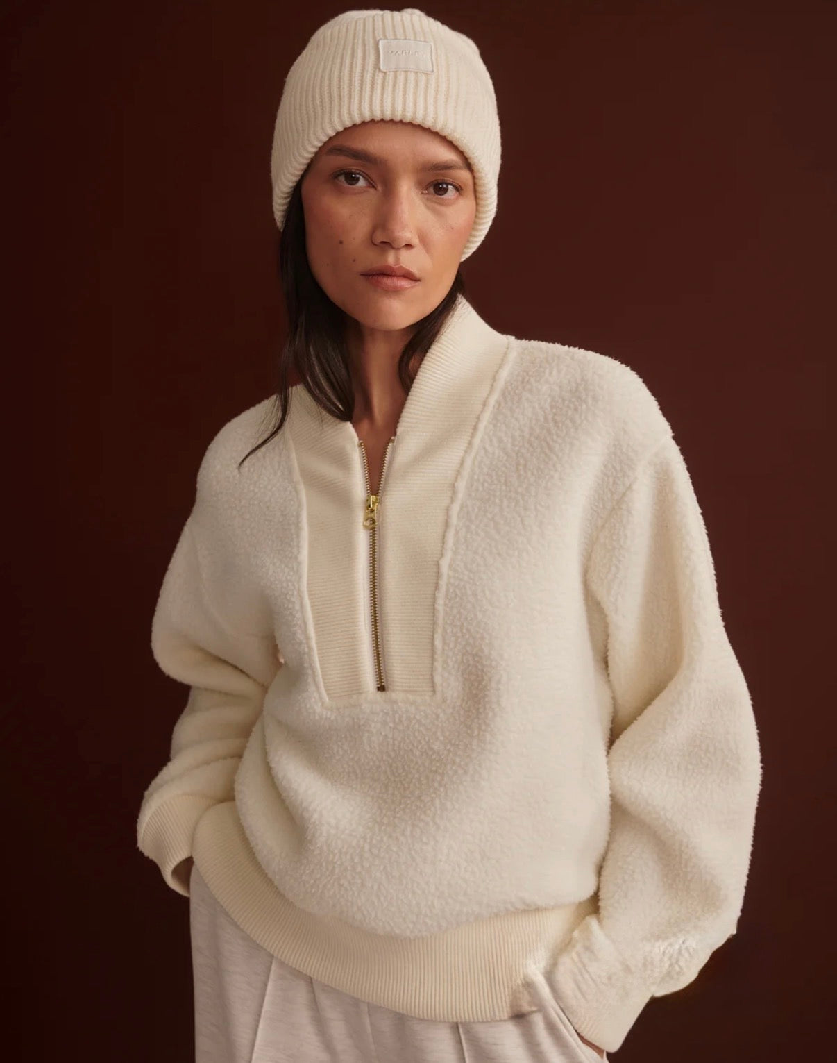 Mumford Half-Zip Fleece- egret