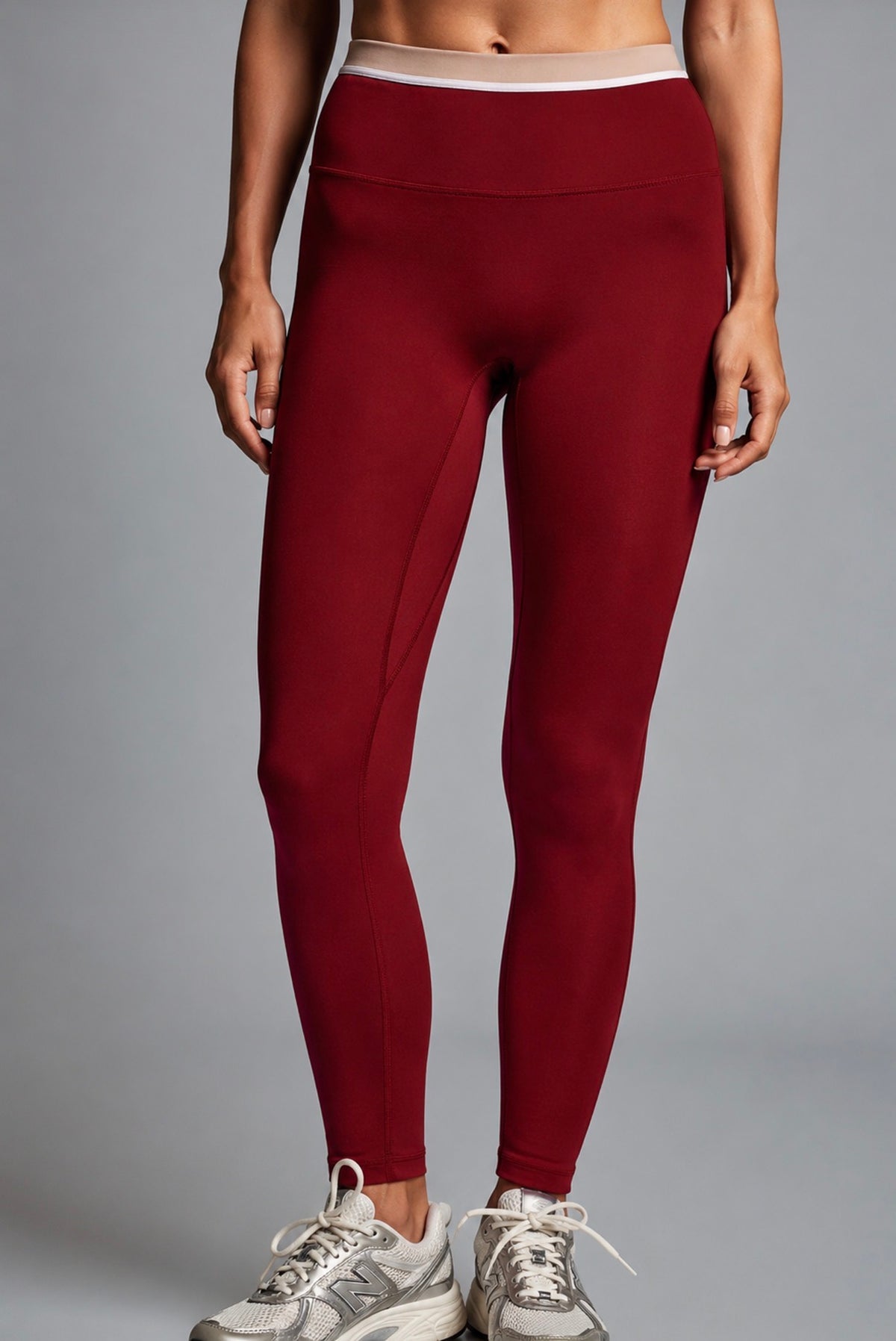 Sport Layered Legging-Maroon