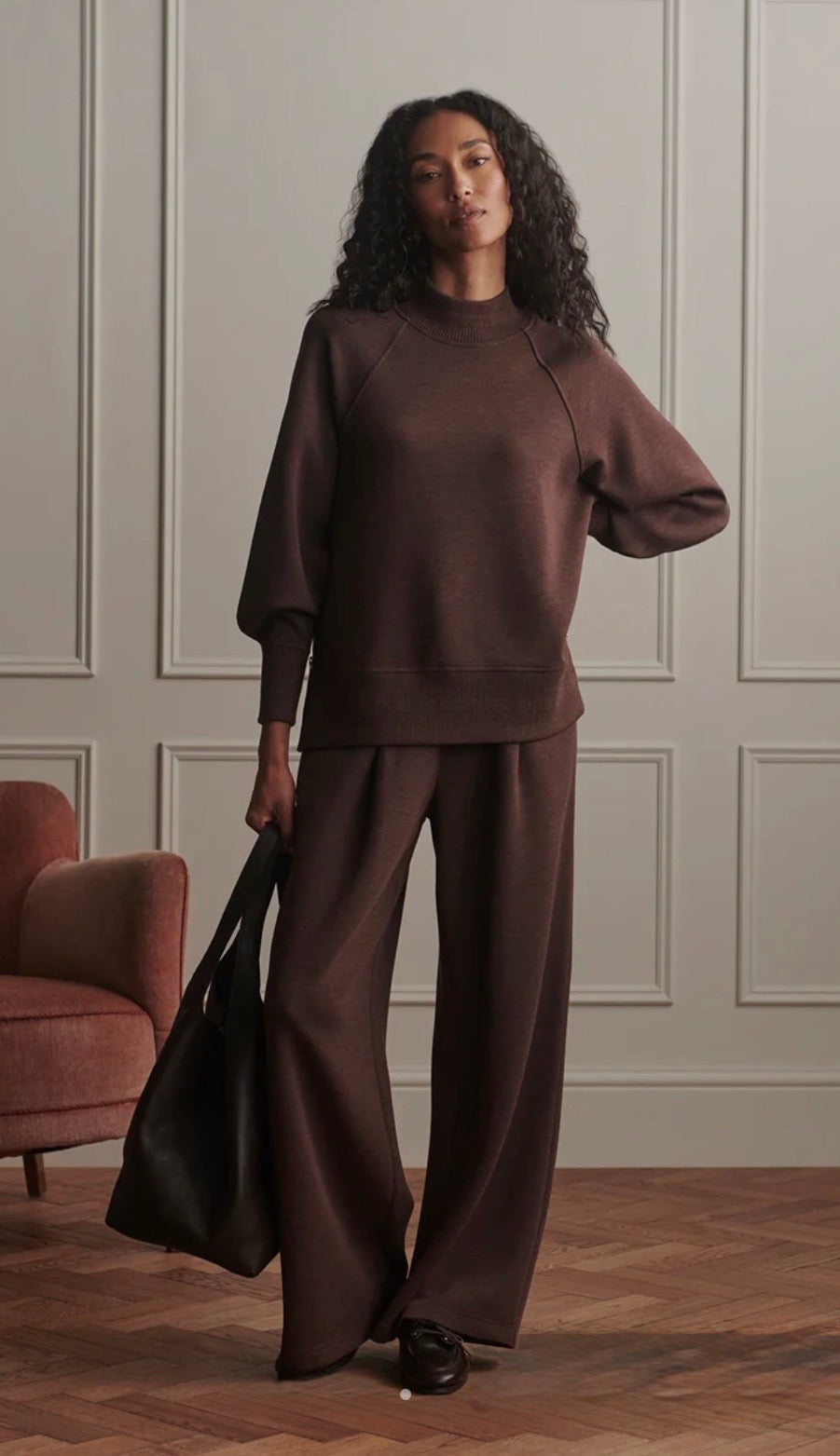 Loxley Raglan Boyfriend Sweat- Coffee Bean