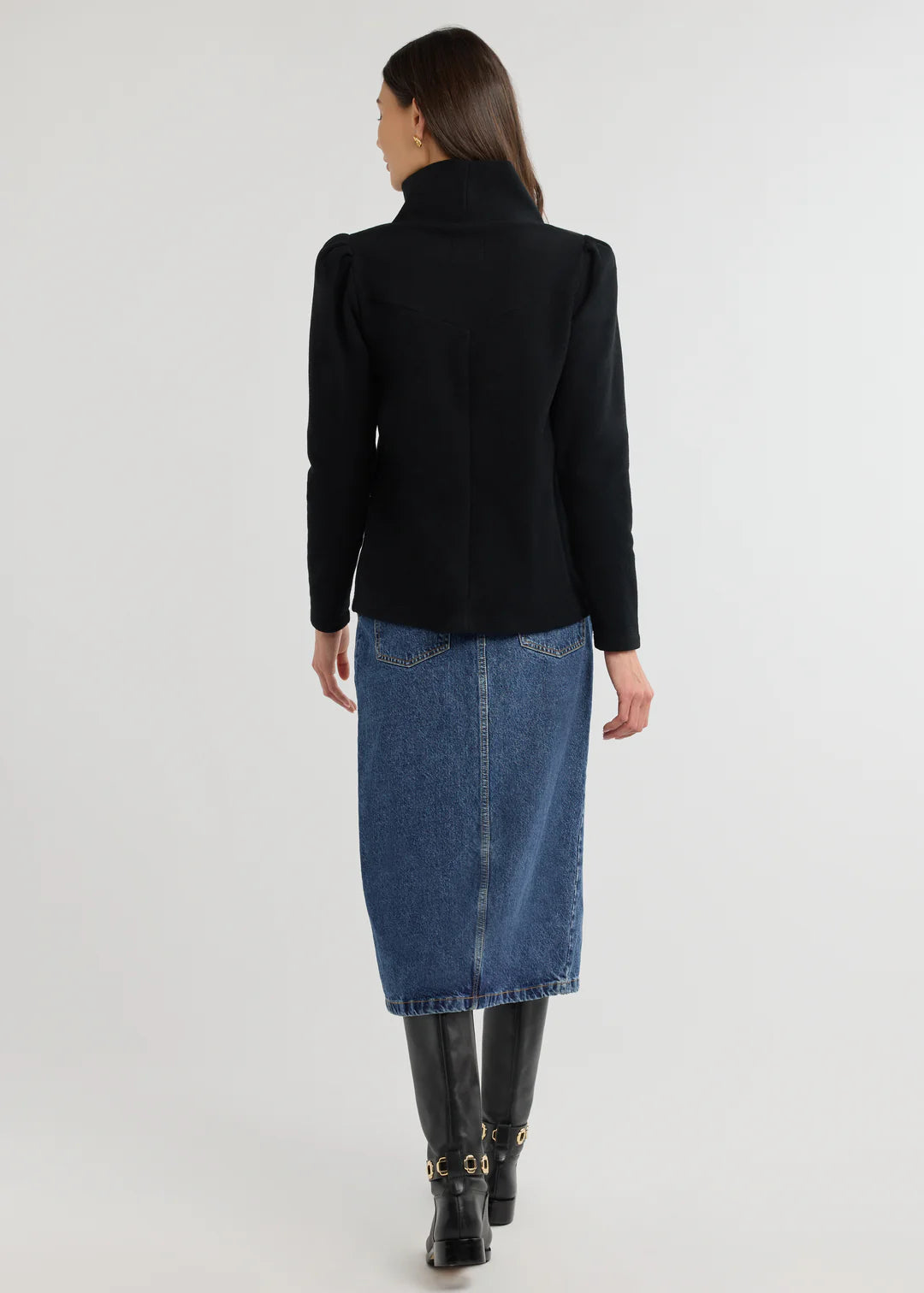 Camilla Puff Sleeve Turtleneck- Black