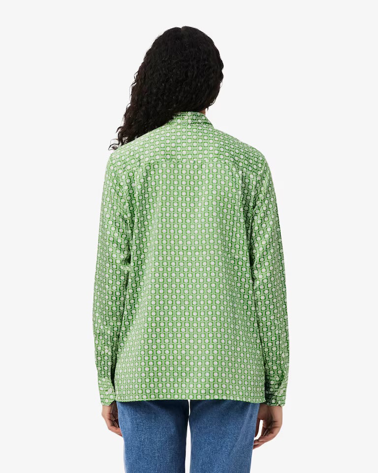 Removable Tie Collar Shirt- vert/blanc