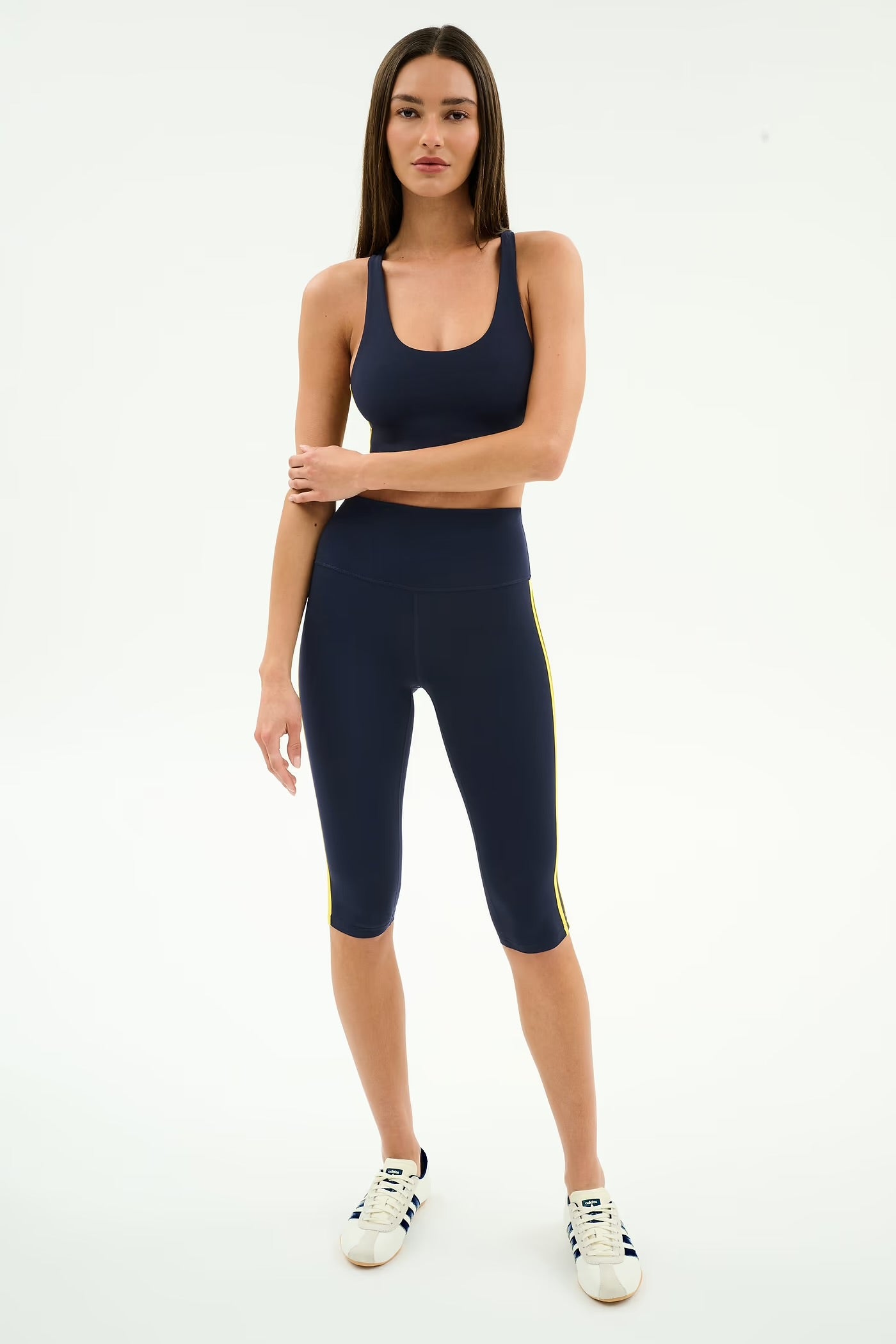 Ella High Waist Airweight 16”- indigo/bright yellow
