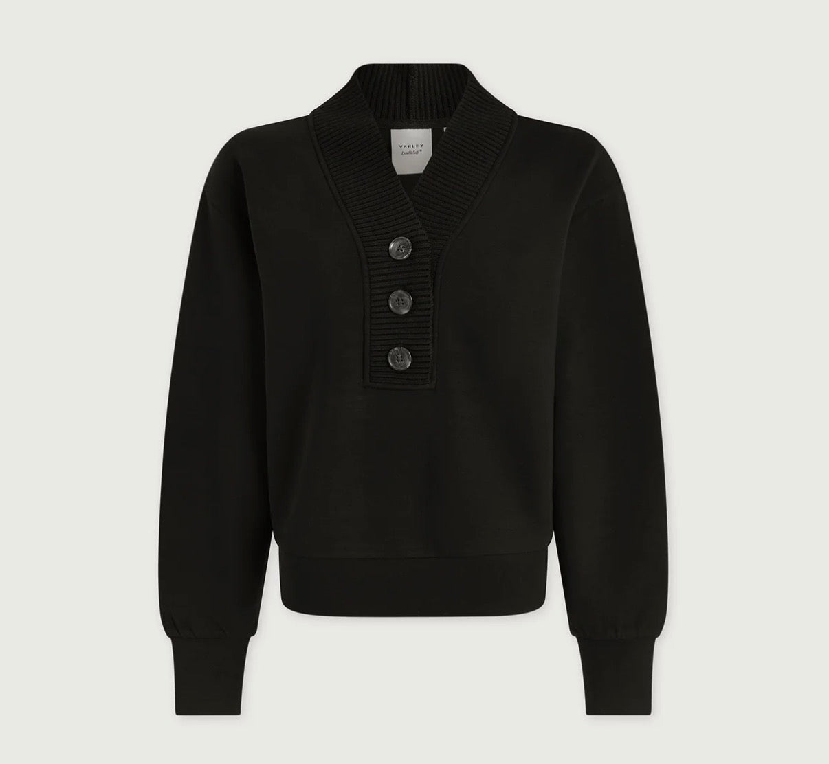 Lucine Button Front Sweat- black