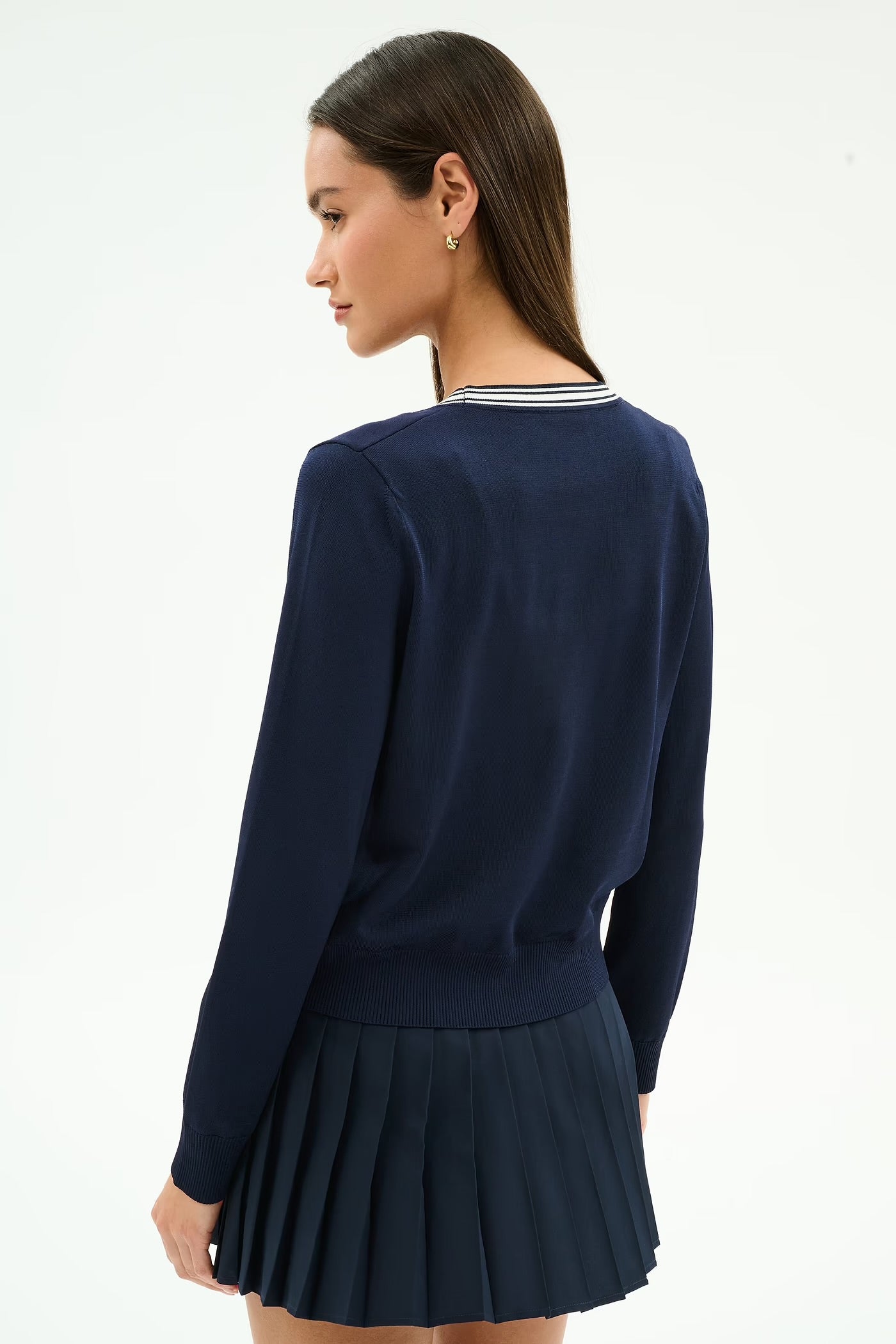 Bekah Knit Cardigan- indigo/white