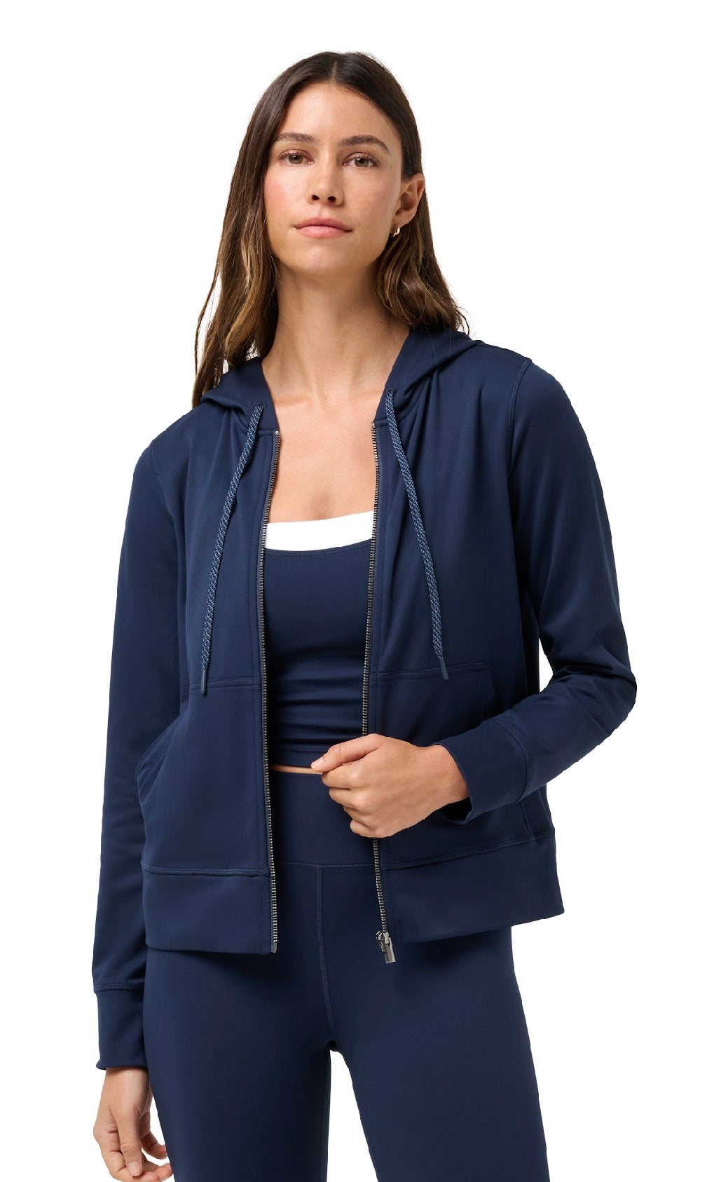 Smoothknit zip hoodie- navy blazer