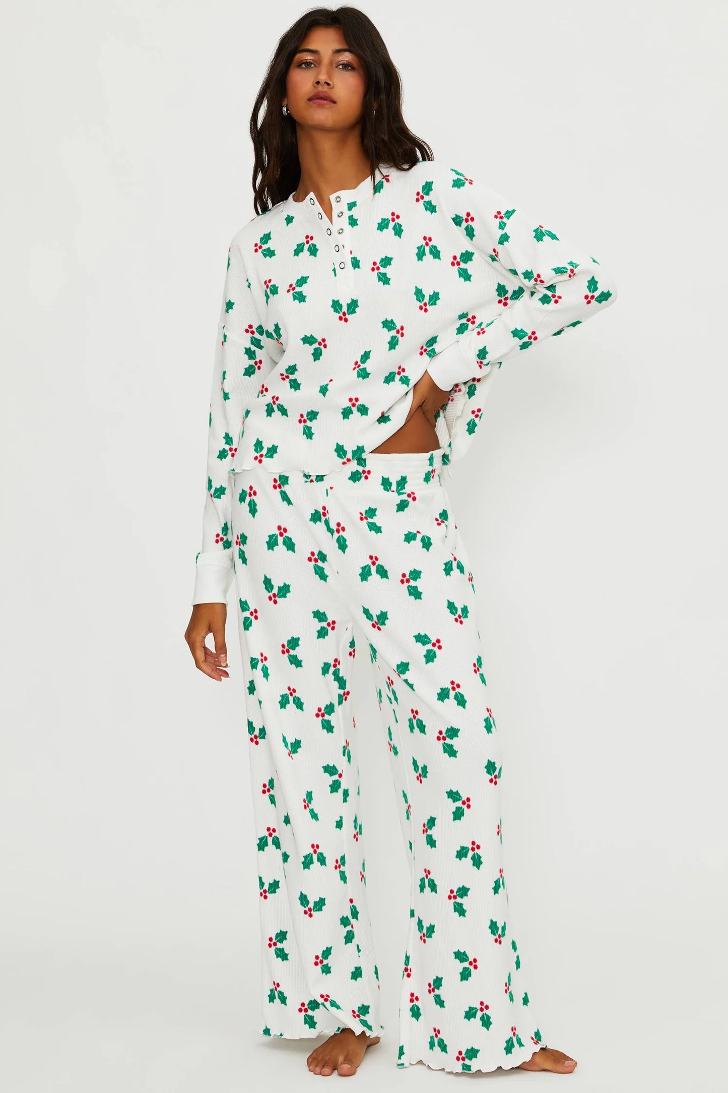 Pacific Long Sleeve Sleep Set- Frosted Holly