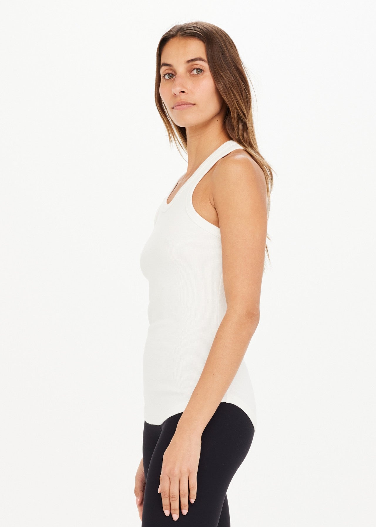 Frankie Rib Tank-white