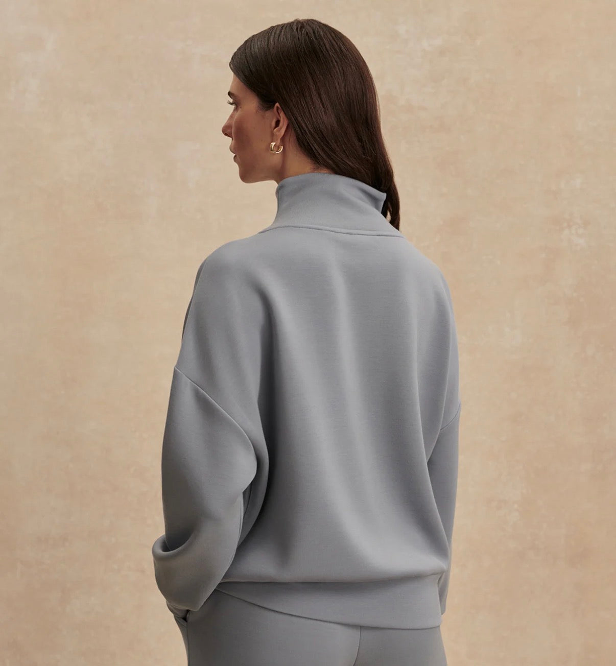 Hawley Half- Zip Sweat- Wind Blue