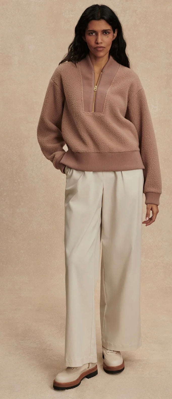 Mumford Half-Zip Fleece- Ginger Snap