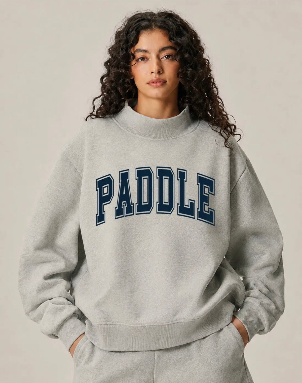 PADDLE- Mock Neck Sweatshirt - NAVY