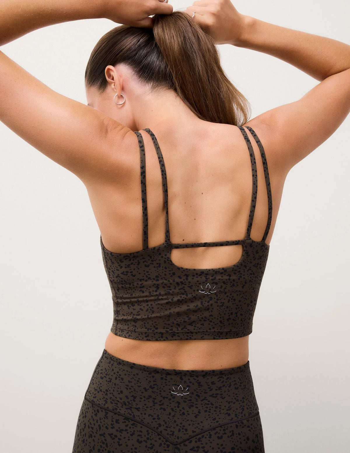 glowzone™ Strappy Cropped Tank-speckle dot
