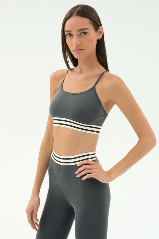 Cali Active Rib Bra- Heather Grey