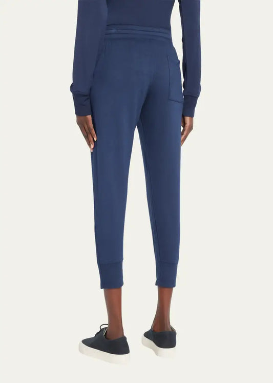 Reena Fleece 7/8 Sweatpant- indigo/off white