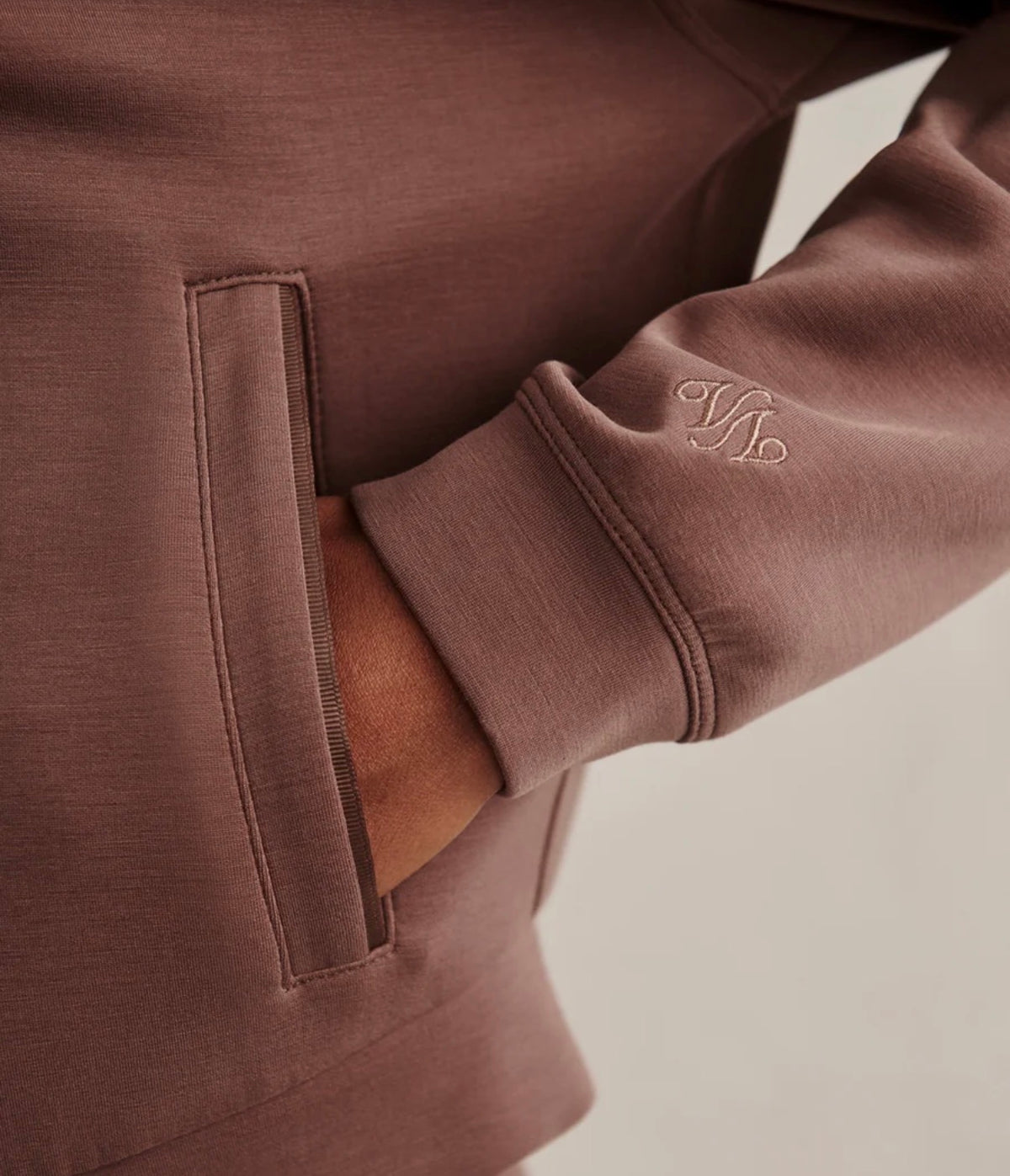Jorgie Zip-Through Hoodie-Coffee Quartz