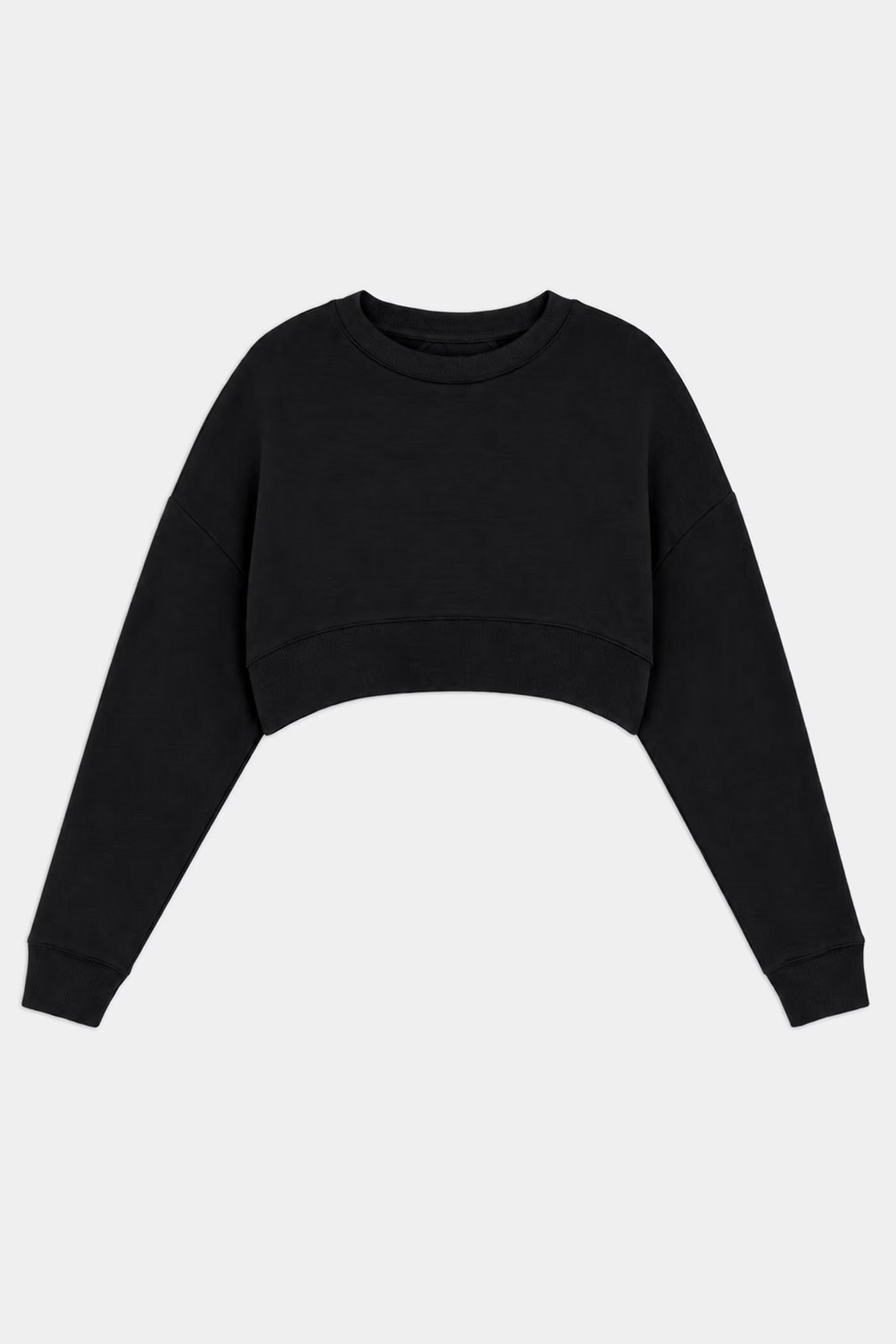Noah Fleece Crop Sweatshirt- black/white