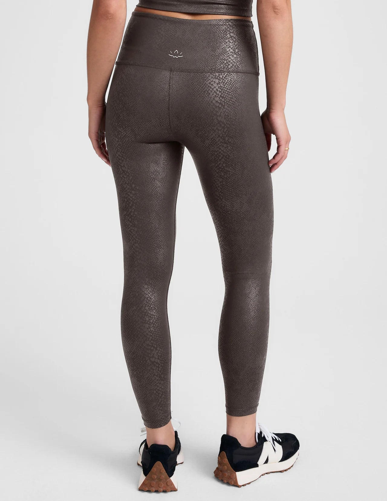 PowerShine Viper High Waisted Midi Legging- espresso viper