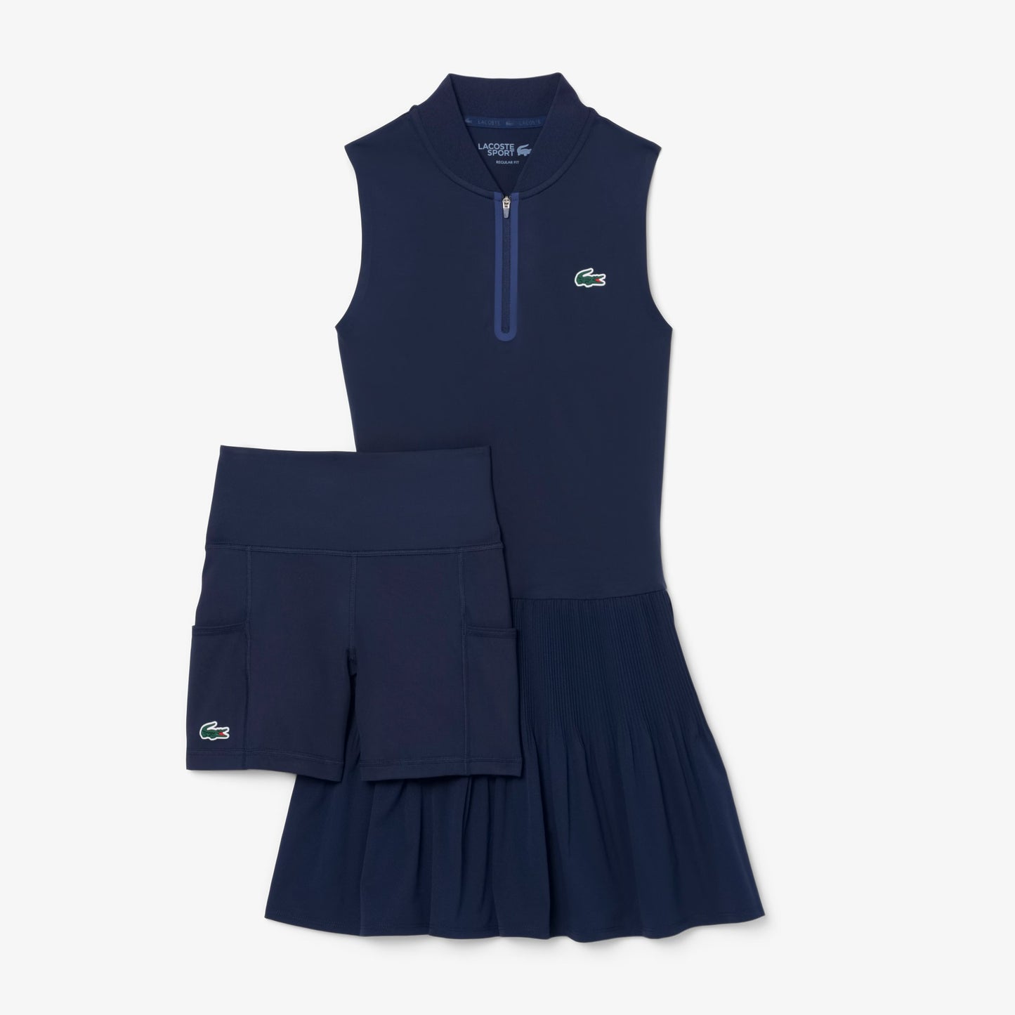Ultra Dry Stretch Tennis Dress with Liner- navy blue