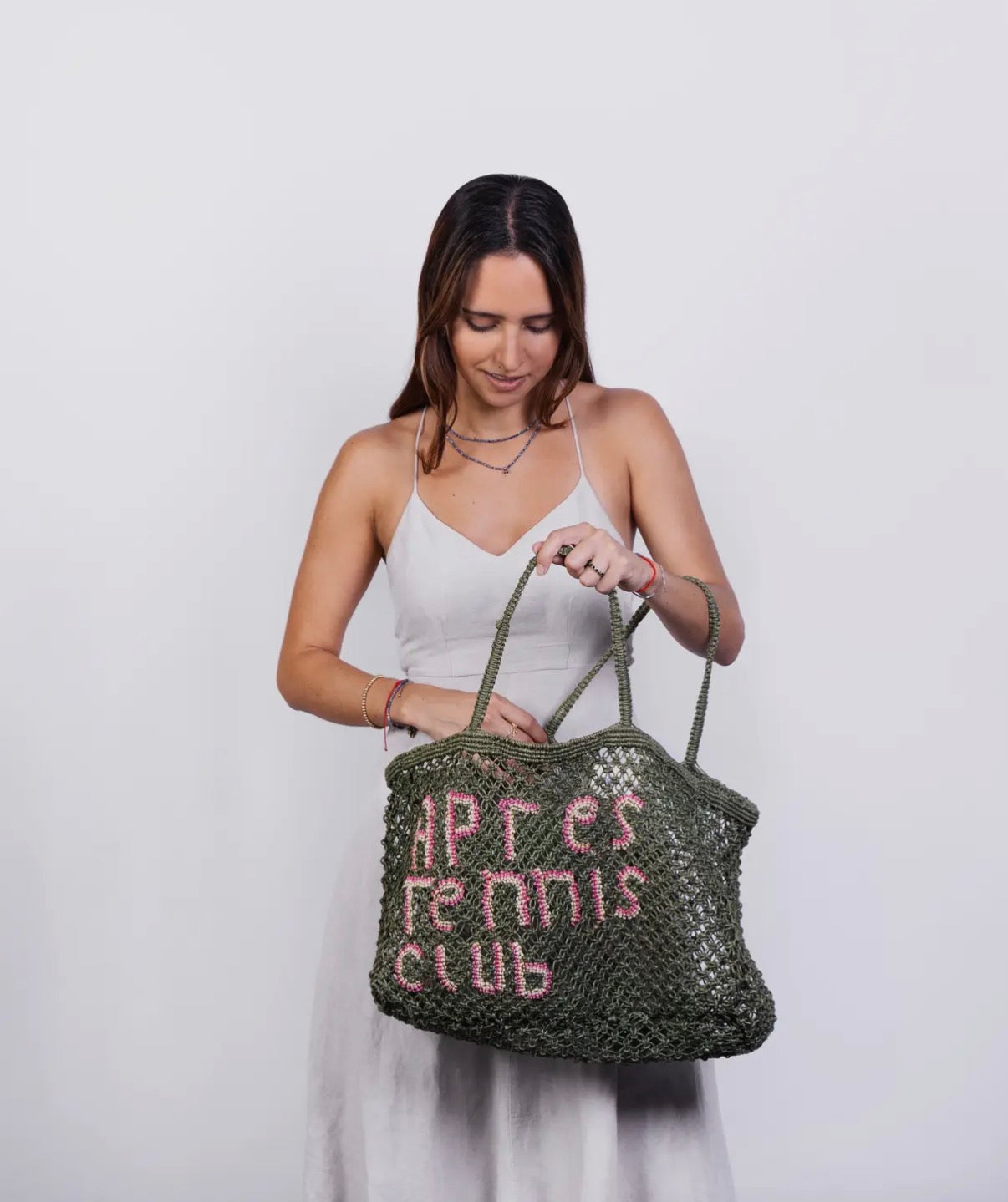Aprés Tennis Club Woven Jute Tote