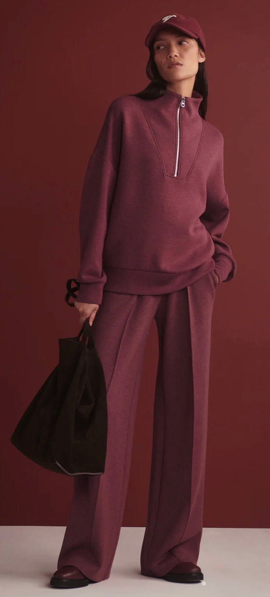 The Wide Leg Pant 30"- Sassafras Marl