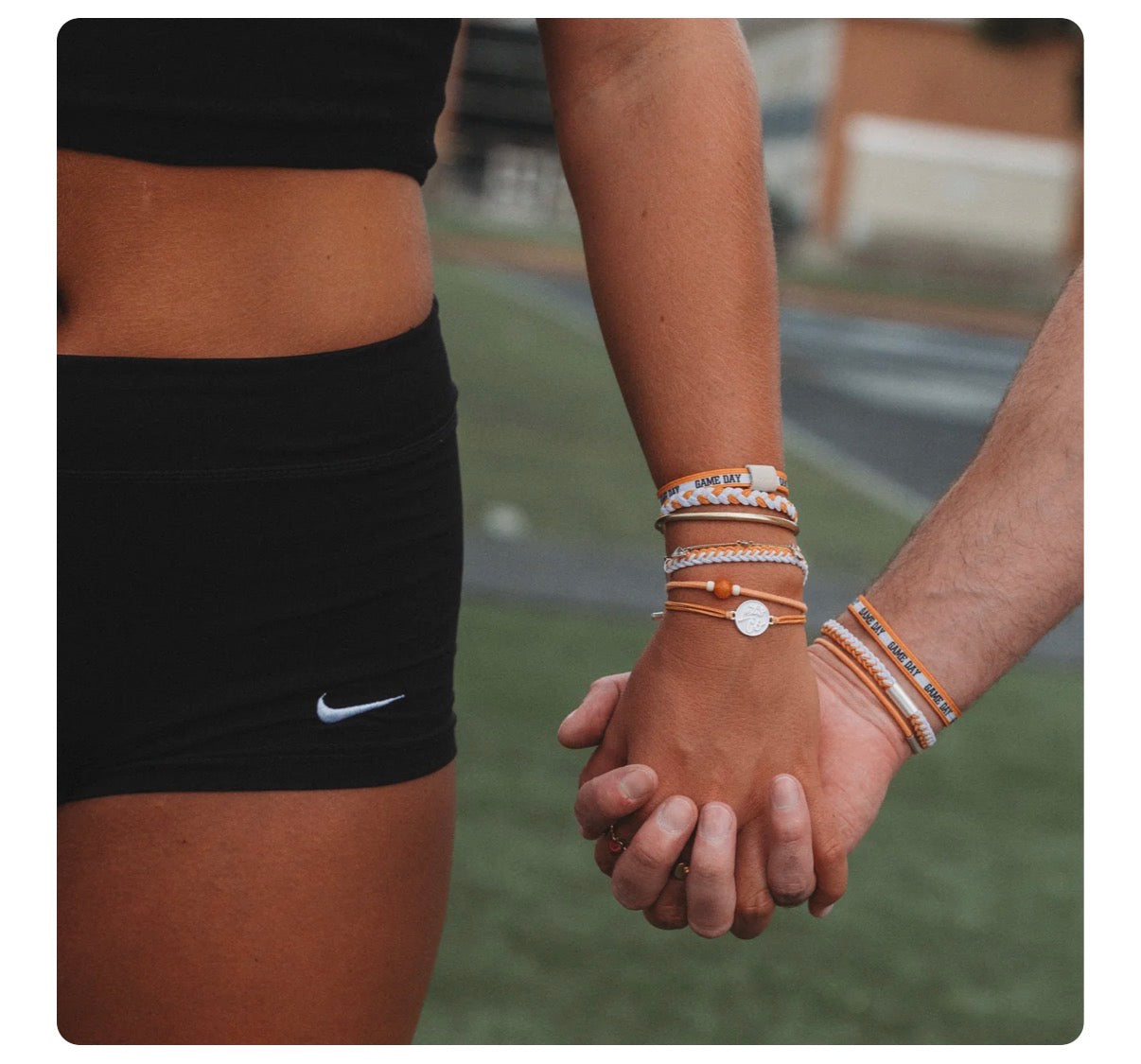 “Game Day” bracelet -Orange / White