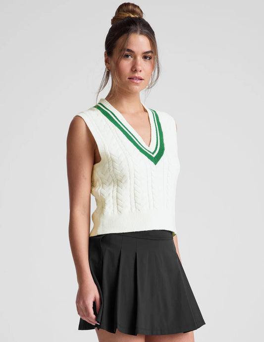 The Cable Knit Vest-cream