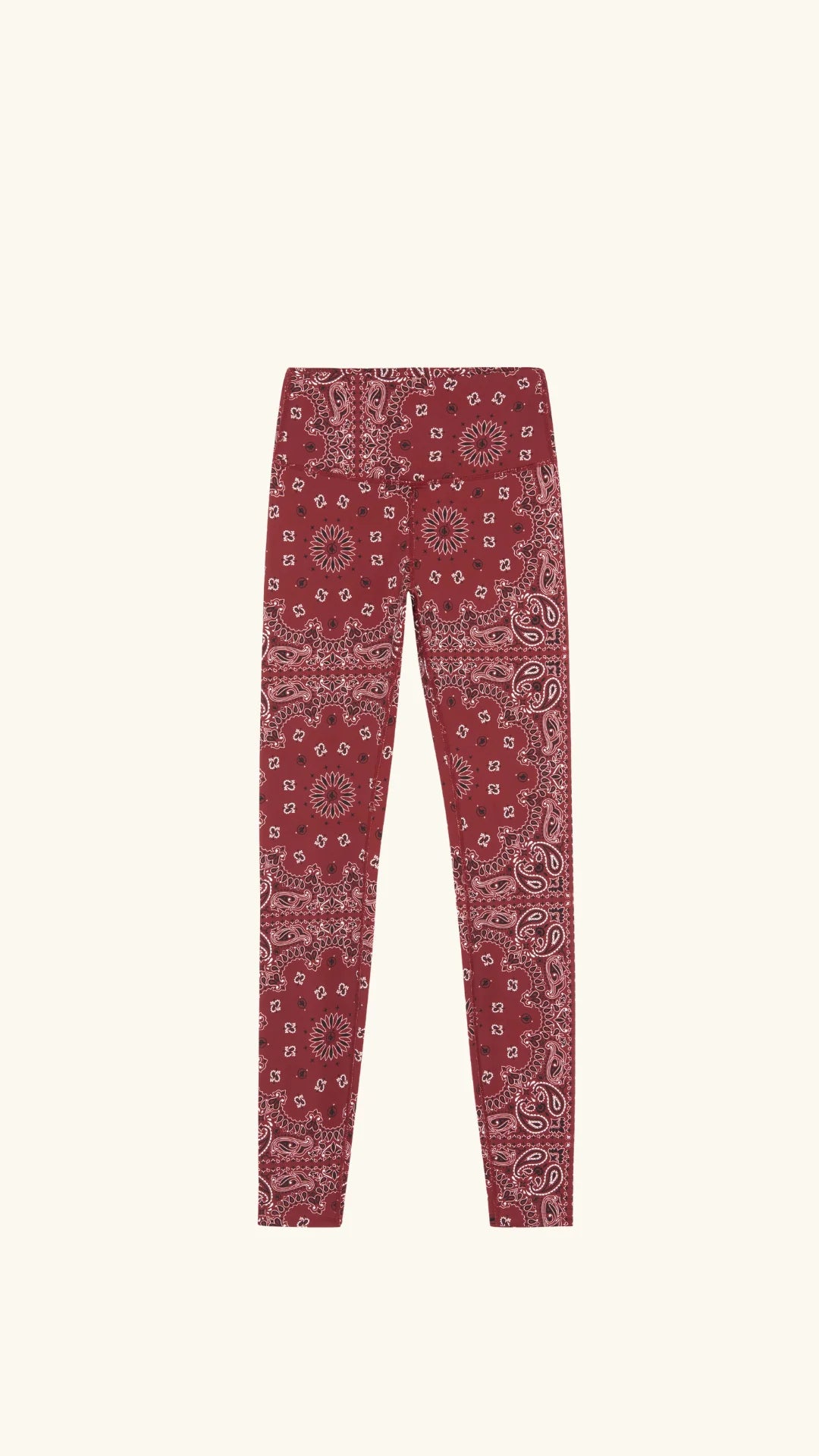 Yoga Leggings- Burgundy Bandana