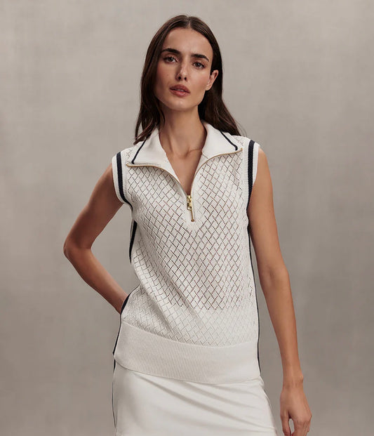 Stefan Half-Zip Vest-white