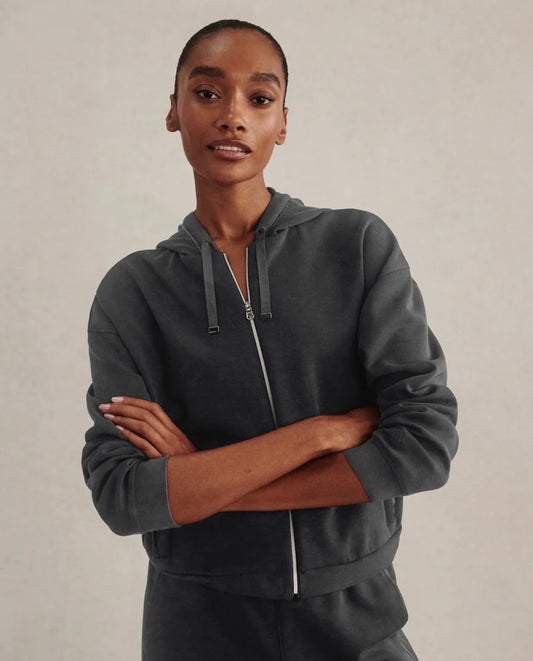 Jorgie Zip-Through Hoodie-slate black