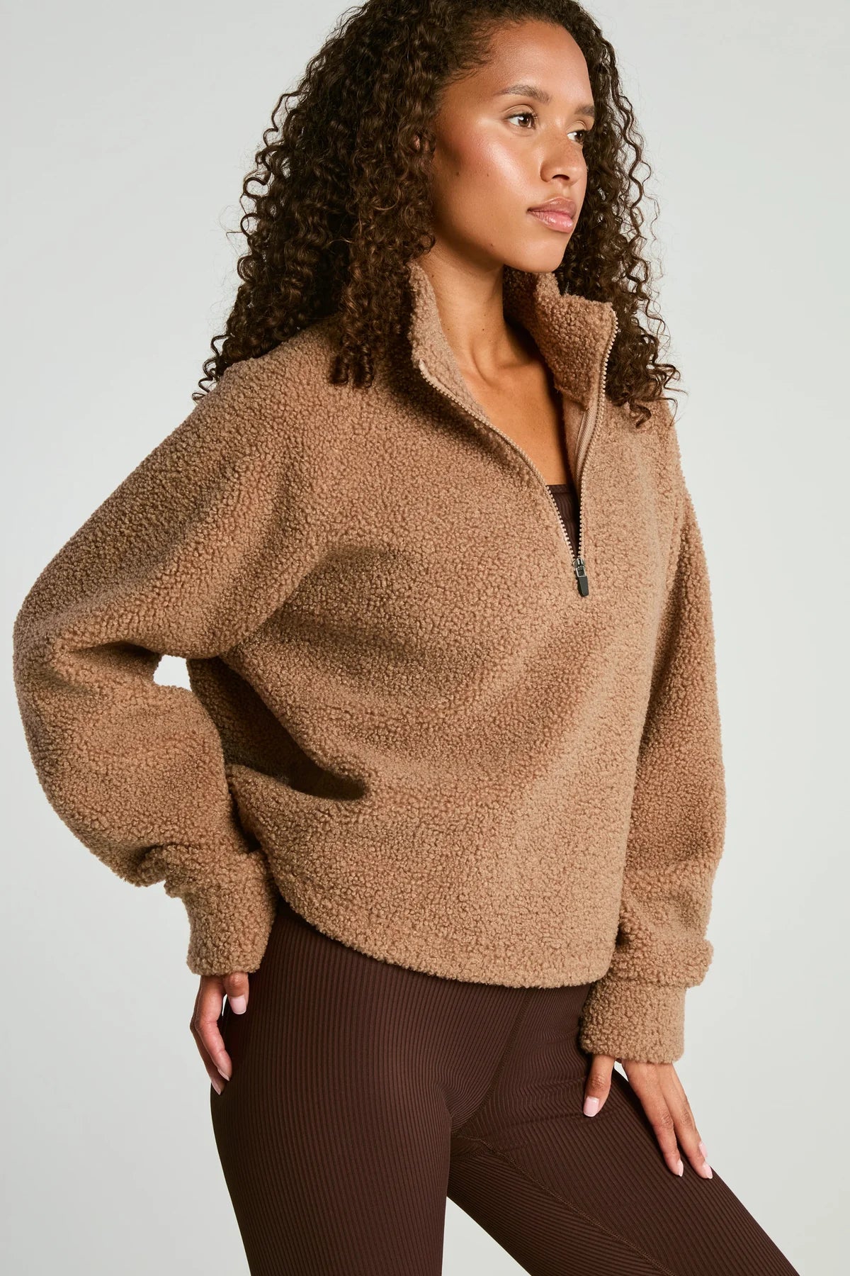 Lucia half zip Sherpa