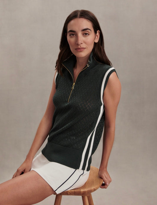 Stefan Half-Zip Vest- green gables