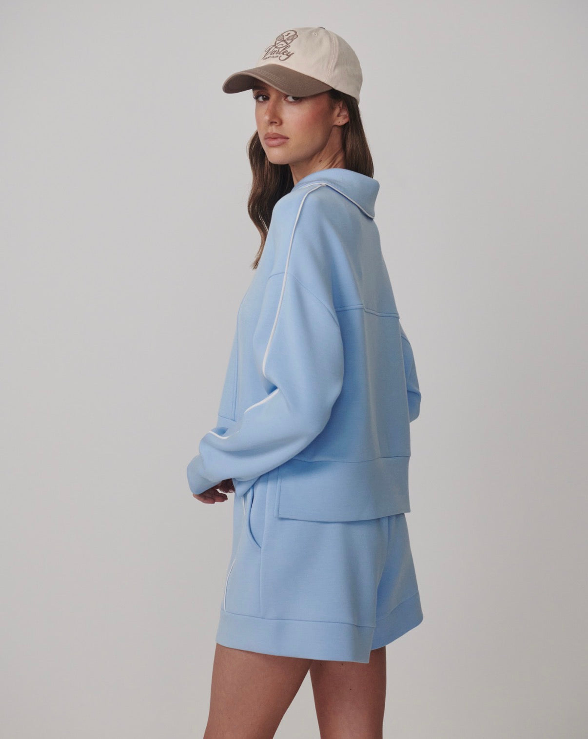Davenport Half-Zip Sweat- Airy Blue