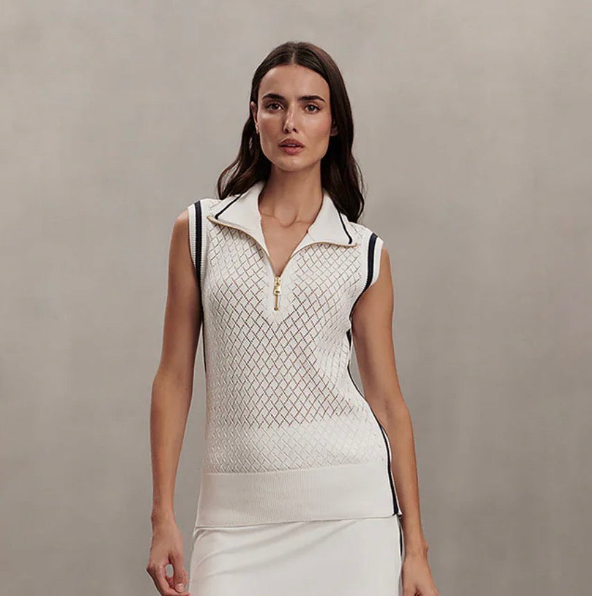 Stefan Half-Zip Vest-white