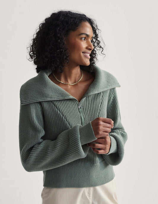 Mentone Half-Zip Knit Pullover-lily pad